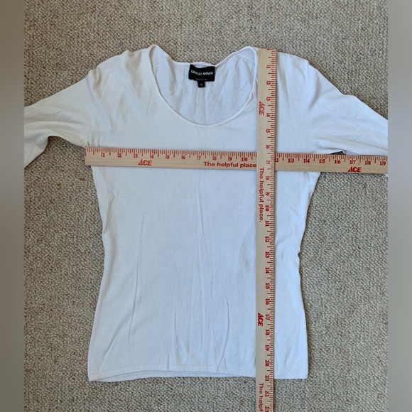 Giorgio Armani Cream Beige Thin Lightweight Sweater Top sz 42 PW3 - Picture 5 of 6